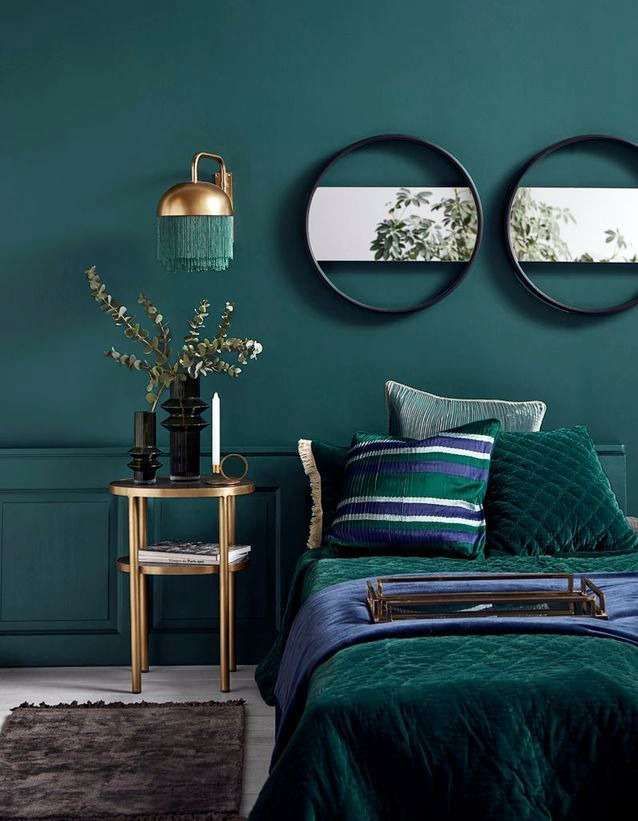 chambre bleu canard
